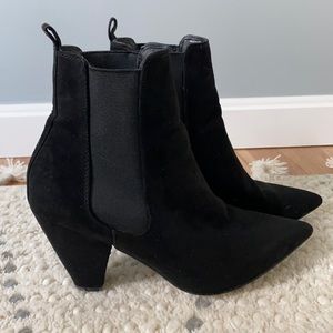Asos black suede booties